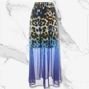 WORTHINGTON Blue Animal Print Skirt